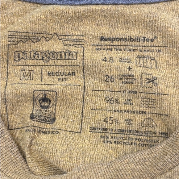 Patagonia Men's‎ Responsibili-Tee Slow by Nature Mountains Shirt Size Medium - Picture 3 of 9